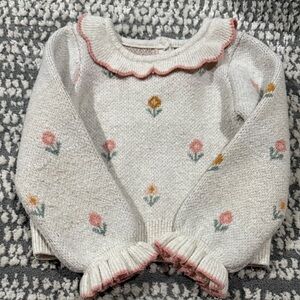 Cynthia Rowley Cream and Pink Knit Sweater